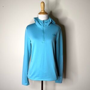 North Face Blue Wayroute 1/2 Zip Hooded Pullover